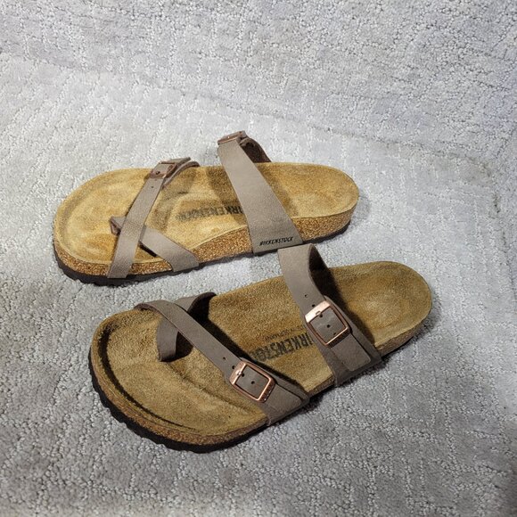 Birkenstock Mayari Unisex Size EU 38 US L7 M5 R Mocha Birko-Flor Slide Sandals. - Picture 13 of 13